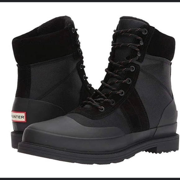 Hunter Original Insulated Commando Black Lace Up Boots...